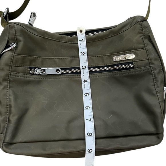 Free Spirit Nylon Crossbody Sling Shoulder Bag – Olive Green - Picture 12 of 14